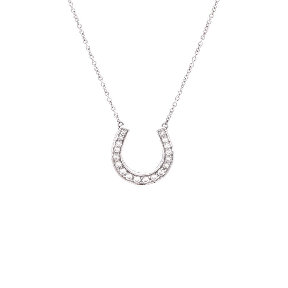 Tiffany & Co. Horseshoe Necklace Platinum with Diamonds